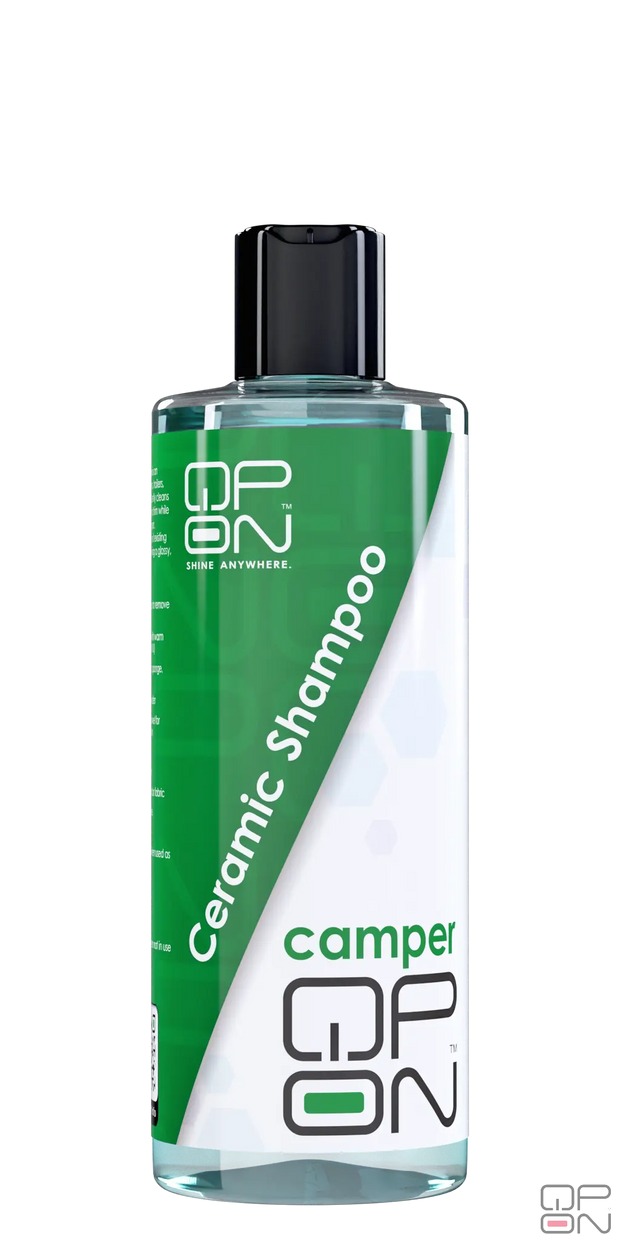 Camper Series - Ceramic Shampoo qp-on

Keramische shampoo speciaal voor het reinigen en beschermen van caravans, afgebeeld in een kunststof fles.
