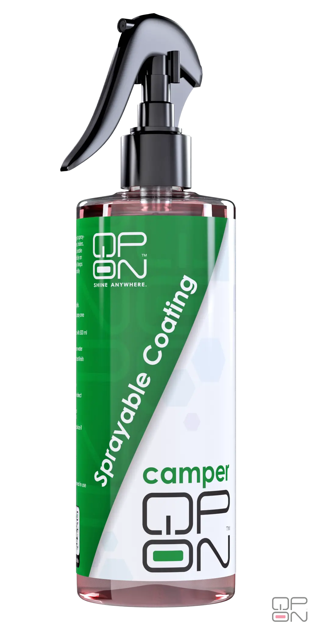 Camper Series - Ceramic Sprayable Coating qp-on

Spuitbare coating speciaal voor het coaten/ berschermen van caravans, afgebeeld in een kunststof fles.